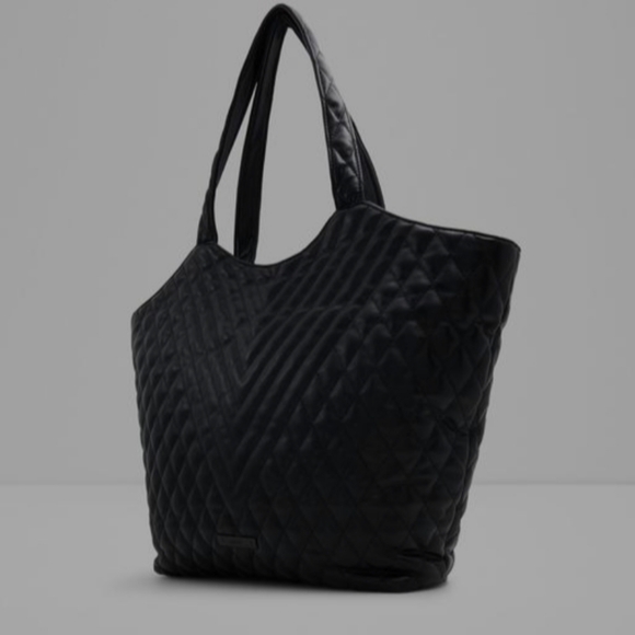 Aldo Zinia Black Quilted Women's Tote Bag - Picture 15 of 16